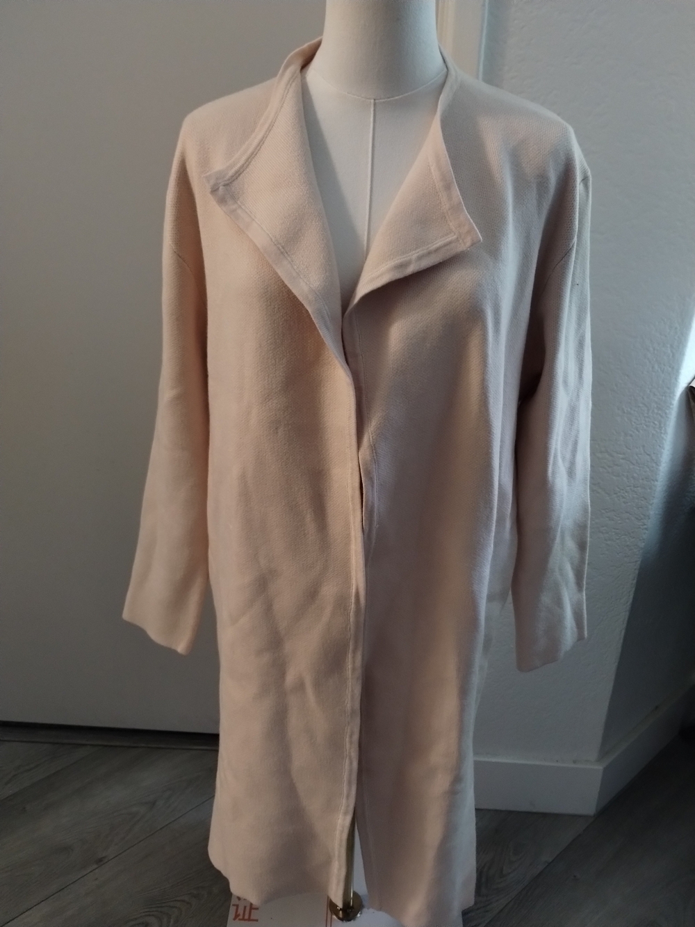 Source Unknown Light Beige Open-Front Trench Coat